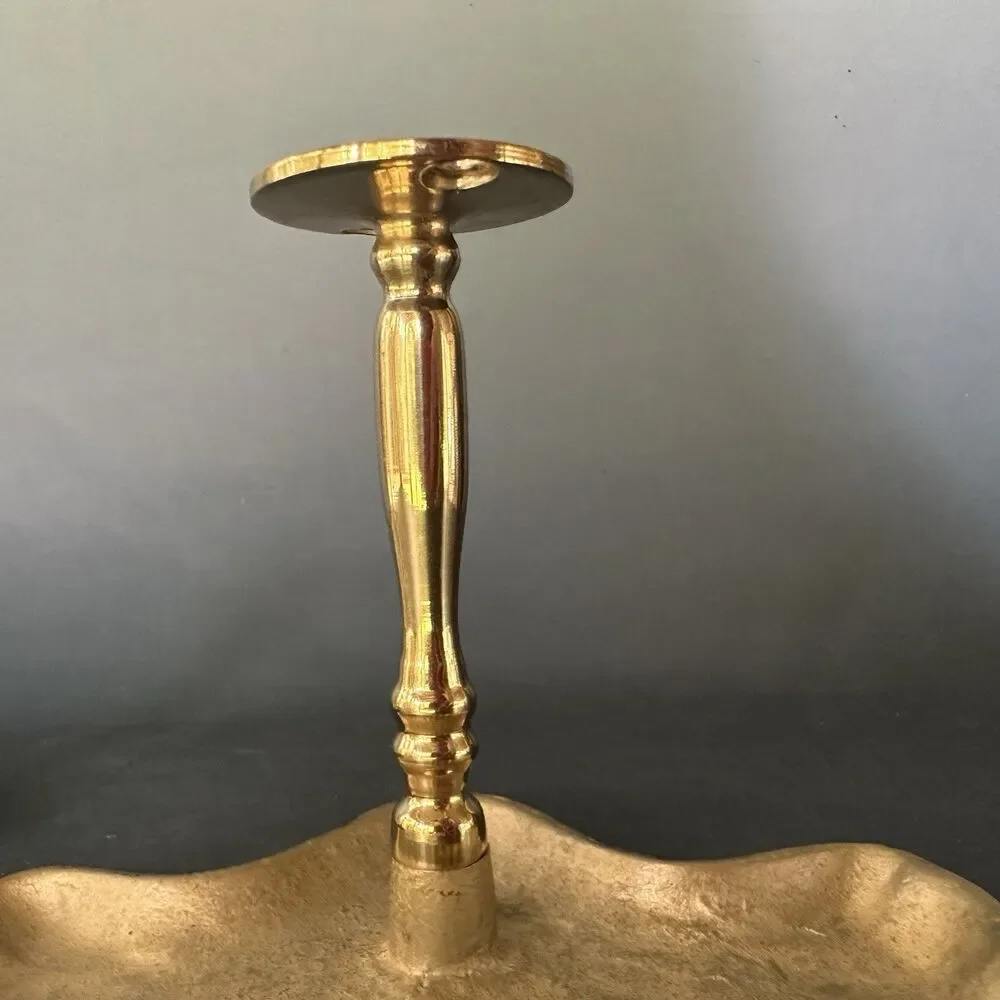VTG Solid Brass Clam Shell Curtain Tiebacks Holdbacks Drapery Hardware Pair